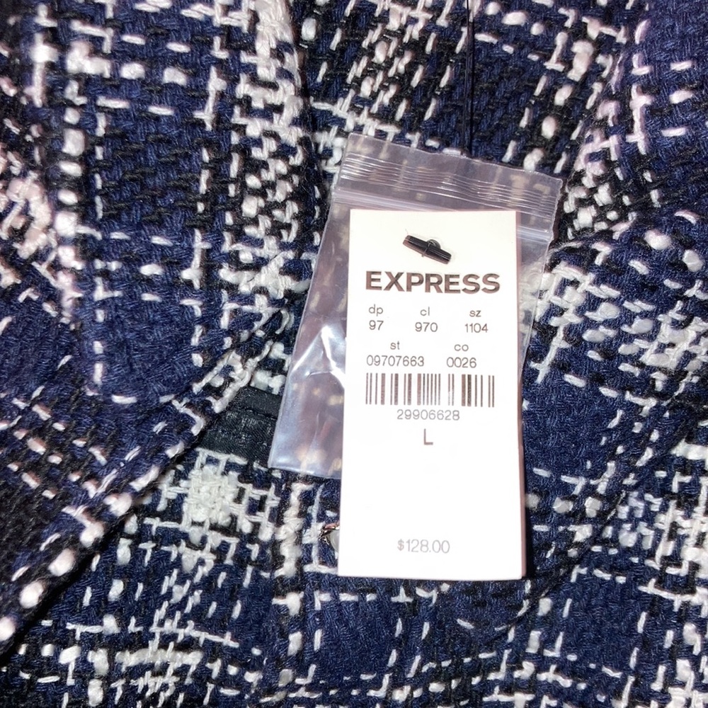 Express Cropped Tweed Embellished Shirt Jacket - Picture 7 of 7